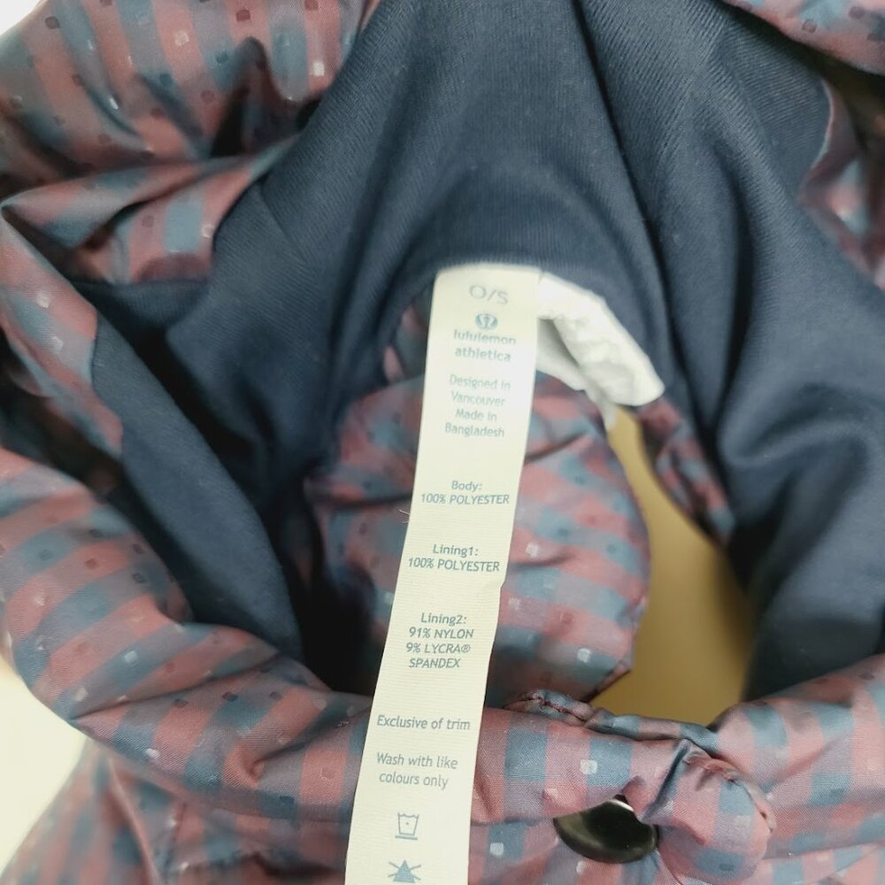 Lululemon Women's Blue Purple Dickie Gin Gin Gingham Inkwell Under Any Jacket Os View 6
